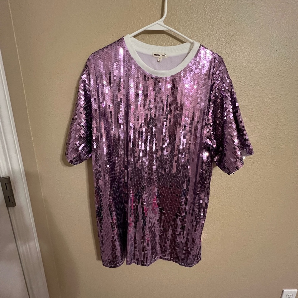 Purple sequin boutique dress